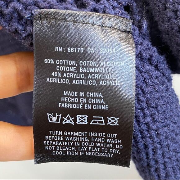 Anthropologie Angel Of The North Shawl Collar Navy Blue Open Cardigan - Picture 7 of 7